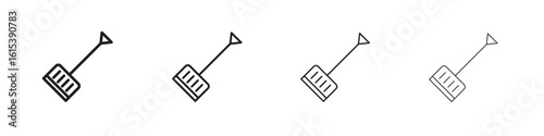Snow shovel icon linear vector icon in a editable style.