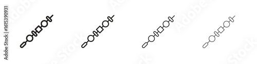 Skewer icon linear vector icon in a editable style.