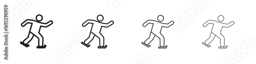 Skating icon linear vector icon in a editable style.