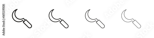 Sickle icon linear vector icon in a editable style.