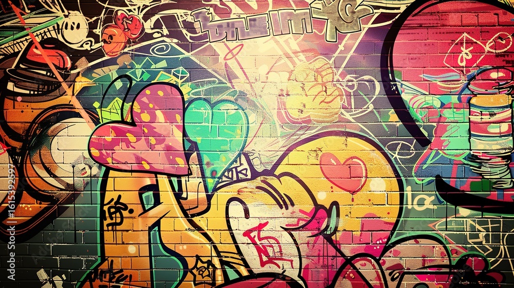 Obraz premium Edgy Graffiti Backgrounds for Urban Branding, Streetwear Designs, Youth Culture Campaigns and Alternative Art Projects
