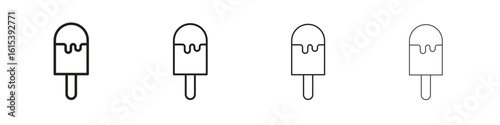 Popsicle icon linear vector icon in a editable style.