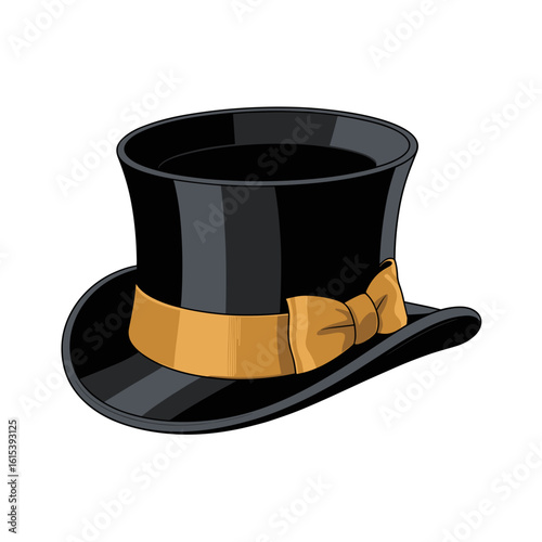 Top Hat with Gold Ribbon