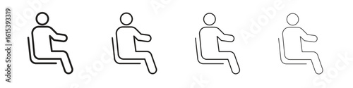 Person seat icon linear vector icon in a editable style.