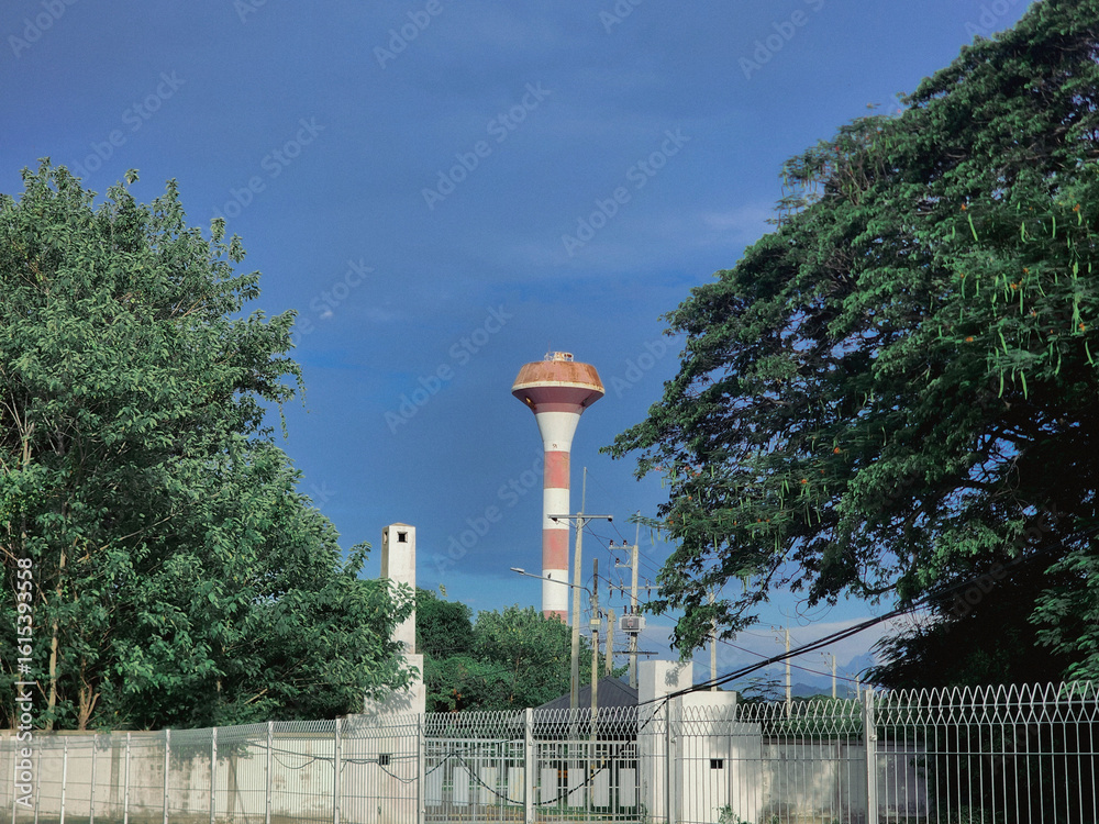 Fototapeta premium Water Storage Tank in the Middle of Forest 