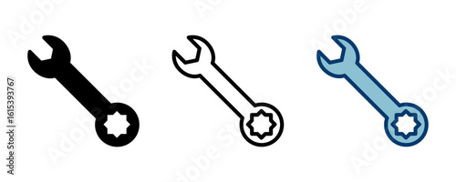wrench icon vector isolated on white background. Wrench vector icon. Spanner symbol