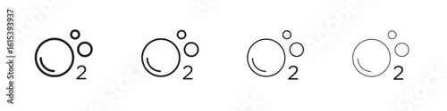 Oxygen O2 icon linear vector icon in a editable style.
