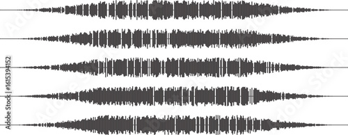 Audio wave tune print, voice message, podcast audio recording. Vector audio player soundwave visualization or voice message sound wave. Podcast audio streaming. Music, sound concept.