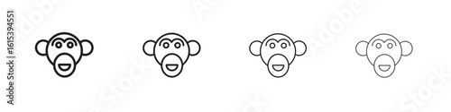 Monkey icon linear vector icon in a editable style.