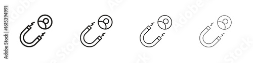 Magnet user icon linear vector icon in a editable style.