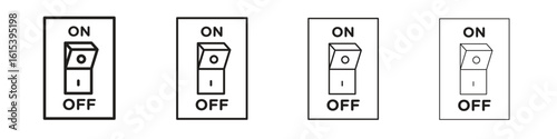 Light switch off icon linear vector icon in a editable style.