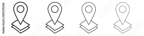 Land layer location icon linear vector icon in a editable style.
