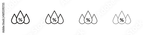 Humidity icon linear vector icon in a editable style.