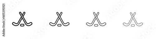 Hockey sticks icon linear vector icon in a editable style.
