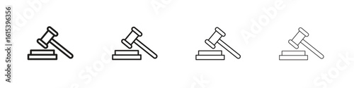 Gavel icon linear vector icon in a editable style.