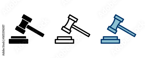 Gavel icon vector isolated on white background. Hammer icon vector. Judge Gavel Auction Icon Vector. Bid