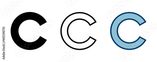 Copyright icon vector isolated on white background. copyright symbols