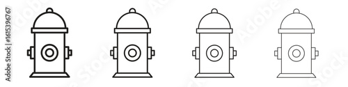 Fire hydrant icon linear vector icon in a editable style.