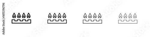 Fire burner icon linear vector icon in a editable style.