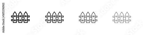 Fence icon linear vector icon in a editable style.