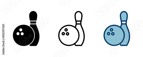Bowling game Pin Icon vector isolated on white background. Bowling icon, ball and pin