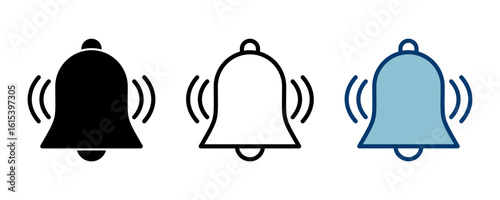 Bell Icon vector isolated on white background. Notification symbol. Bell vector icon