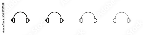 Ear muffs icon linear vector icon in a editable style.