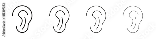 Ear icon linear vector icon in a editable style.