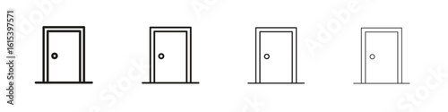 Door closed icon linear vector icon in a editable style.