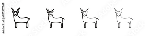 Deer icon linear vector icon in a editable style.