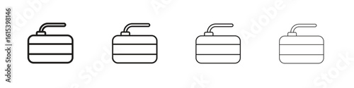 Curling stone icon linear vector icon in a editable style.