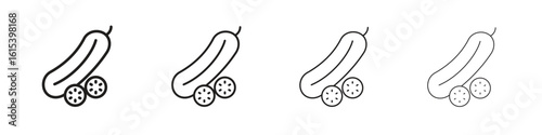 Cucumber icon linear vector icon in a editable style.