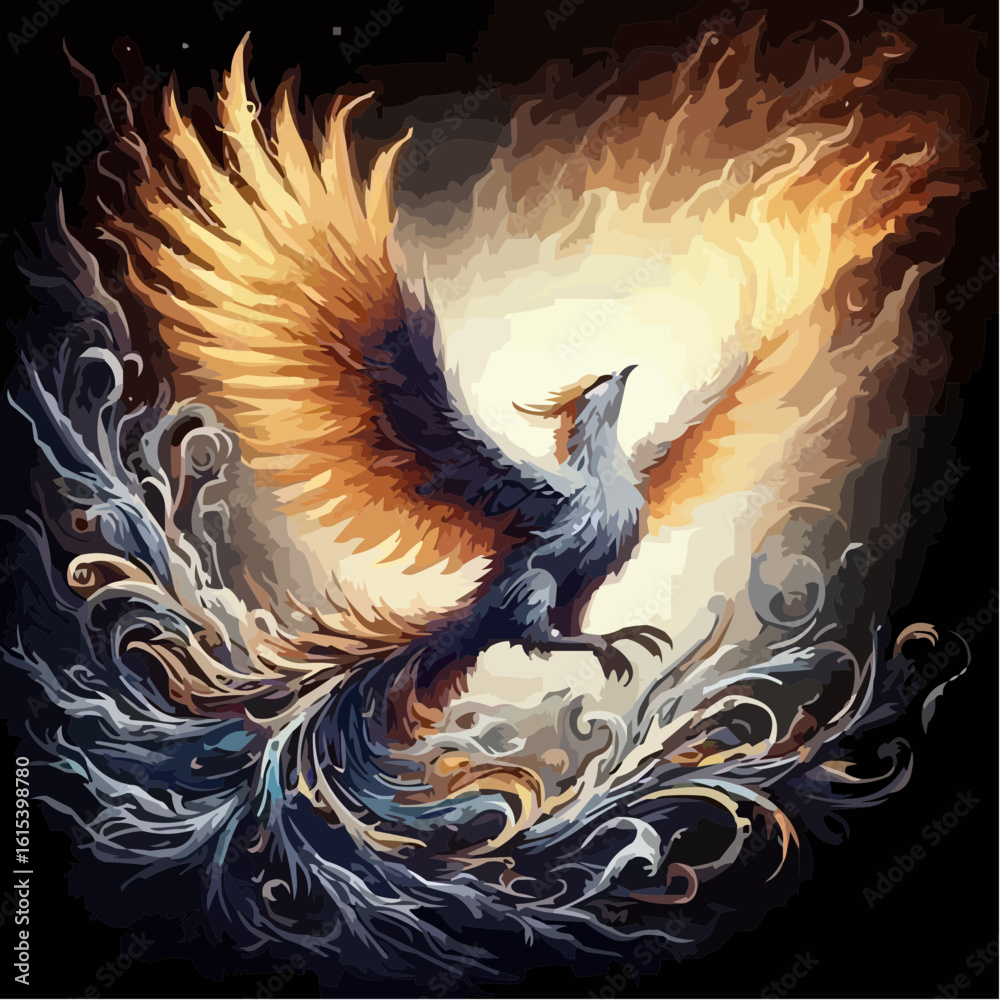 Obraz premium digital art of the phoenix rising from the ashes 86