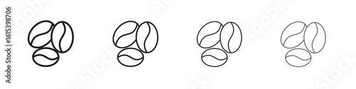 Coffee beans icon linear vector icon in a editable style.