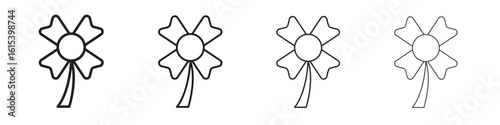 Clover icon linear vector icon in a editable style.