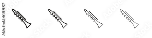 Clarinet icon linear vector icon in a editable style.