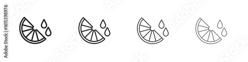 Citrus slice icon linear vector icon in a editable style.