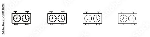 Chess clock icon linear vector icon in a editable style.