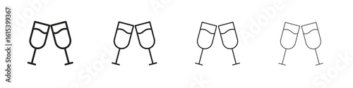 Champagne Glass icon linear vector icon in a editable style.