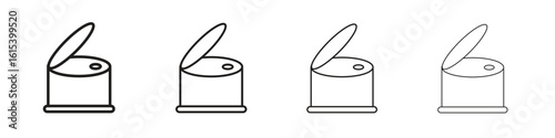 Canned food icon linear vector icon in a editable style.