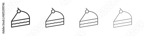 Cake-slice icon linear vector icon in a editable style.