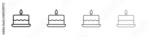 Cake icon linear vector icon in a editable style.