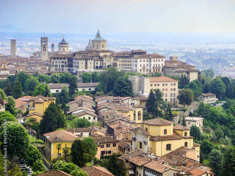 Fototapeta premium Skyline of the old city of Bergamo in northern Italy. 