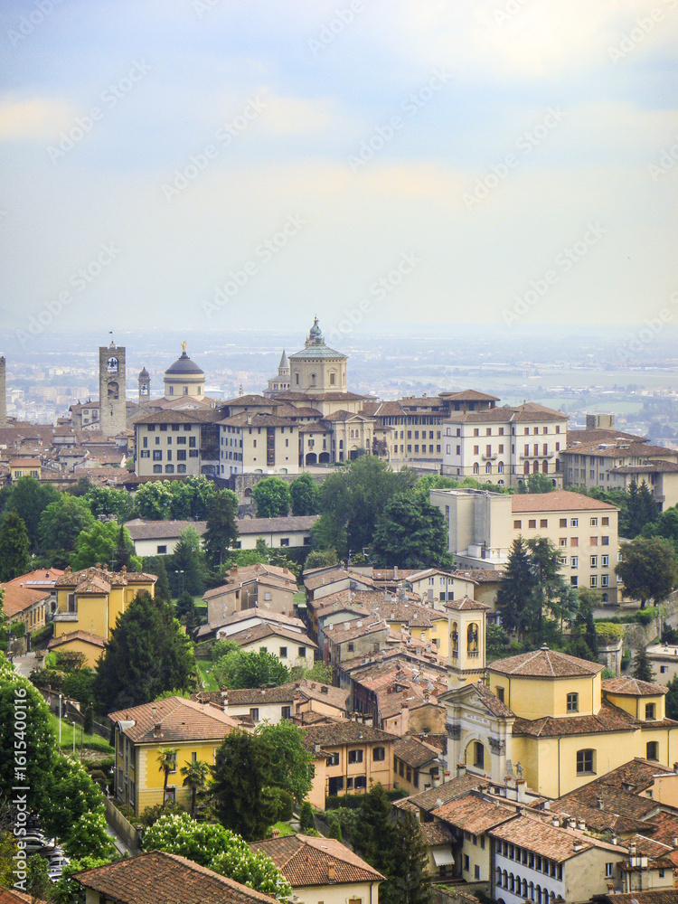 Fototapeta premium Skyline of the old city of Bergamo in northern Italy.
