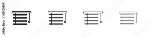 Blinds open icon linear vector icon in a editable style.