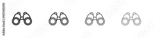 Binoculars icon linear vector icon in a editable style.