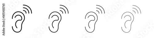 Assistive listening systems icon linear vector icon in a editable style.