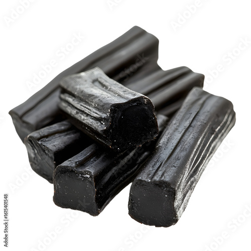 Delicious Black Licorice Delight Isolated on White Background for Sweet Treats