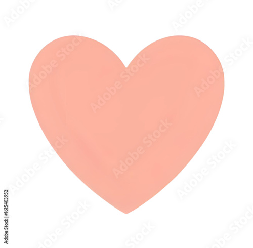 Simple, peach-colored heart shape graphic.