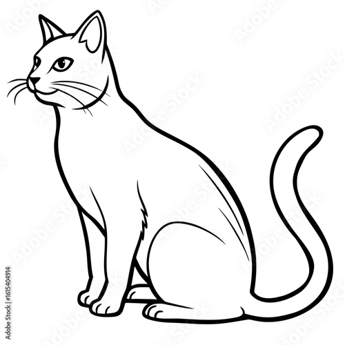 Wallpaper Mural Minimalist Kitten Coloring Page Cute Cat Outline Vector for Educational Printables & Worksheets Torontodigital.ca